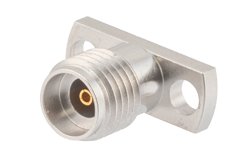 2.92mm Female Field Replaceable Connector 2 Hole Flange Mount 0.009 inch Pin, .355 inch Hole Spacing with Metal Contact Ring