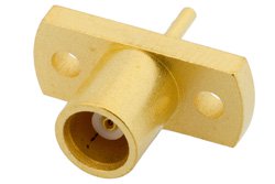 PE4891 - MCX Jack Connector Solder Attachment 2 Hole Flange Mount Solder Cup Terminal, .328 inch Hole Spacing
