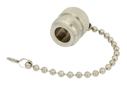 PE6130 - N Female Shorting Dust Cap IP60 Rated With 4 Inch Chain