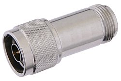 PE7004-4 - 4 dB Fixed Attenuator, N Male to N Female Passivated Stainless Steel Body Rated to 2 Watts Up to 18 GHz