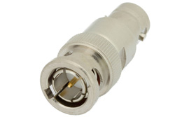 PE7050-10 - 10 dB Fixed Attenuator, 75 Ohm BNC Male to 75 Ohm BNC Female Brass Nickel Body Rated to 2 Watts Up to 4 GHz