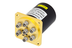 SP6T Electromechanical Relay Switch DC to 40 GHz, 2.92mm, 10 Watts, 28V Control with Normally Open, Indicators, TTL