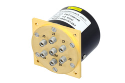 SP6T Electromechanical Relay Switch DC to 40 GHz, 2.92mm, 10 Watts, 12V Control with Latching