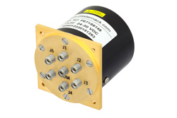 SP6T Electromechanical Relay Switch DC to 40 GHz, 2.92mm, 10 Watts, 28V Control with Latching, Indicators, TTL