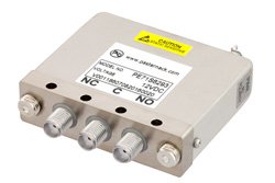 PE71S6293 - SPDT Electromechanical Relay Failsafe Switch, Terminated, DC to 22 GHz, 20W, 12V, SMA