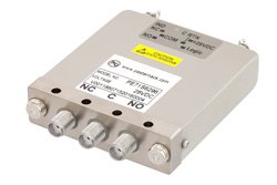 PE71S6296 - SPDT Electromechanical Relay Failsafe Switch, Terminated, DC to 22 GHz, 20W, 28V TTL, Indicators, SMA