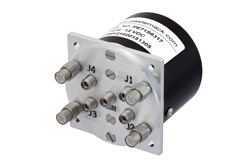 PE71S6317 - SP4T Electromechanical Relay Latching Switch, Terminated, DC to 40 GHz, 3W, 12V, Self Cut Off, Diodes, 2.92mm