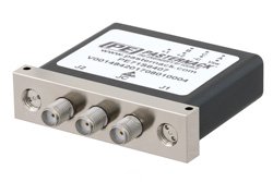 PE71S6407 - SPDT Electromechanical Relay Latching Switch, Terminated, DC to 18 GHz, up to 90W, 28V, Indicators, TTL, SMA