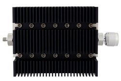 PE7209-10 - 10 dB Fixed Attenuator, SMA Female To N Male Directional Black Anodized Aluminum Heatsink Body Rated To 100 Watts Up To 6 GHz