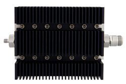 PE7216-10 - 10 dB Fixed Attenuator, SMA Female To N Female Directional Black Anodized Aluminum Heatsink Body Rated To 100 Watts Up To 6 GHz