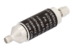 PE7391-6 - 6 dB Fixed Attenuator, SMA Male to SMA Female Aluminum Body Rated to 5 Watts Up to 3 GHz