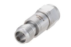 PE7403-8 - 8 dB Fixed Attenuator, 1.85mm Male to 1.85mm Female Passivated Stainless Steel Body Rated to 1 Watt Up to 65 GHz