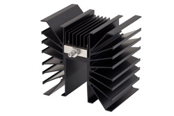 PE7405-6 - 6 dB Fixed Attenuator SMA Male To SMA Male Directional Black Aluminum Heatsink Body Rated To 300 Watts Up To 3 GHz