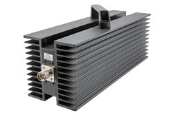 PE7AP418-03 - 3 dB Fixed Attenuator, N Male to N Female Directional Black Anodized Aluminum Heatsink Body Rated to 500 Watts Up to 3 GHz