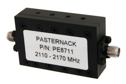 PE8711 - 4 Section Bandpass Filter With SMA Female Connectors Operating From 2.11 GHz to 2.17 GHz With a 60 MHz Passband