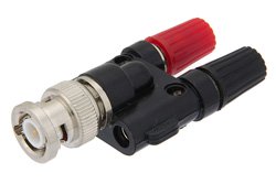 PE9011 - 50 Ohm BNC Male to Double Banana Binding Post Jack Adapter