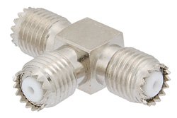 PE9066 - Mini UHF Tee Adapter Female-Female-Female