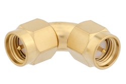 PE91154 - Precision SMA Male to SMA Male Radius Right Angle Adapter, Gold Plated