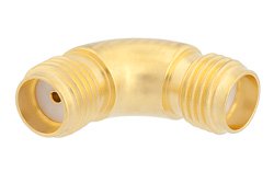 PE91156 - SMA Female to SMA Female Radius Right Angle Adapter, Gold Plated