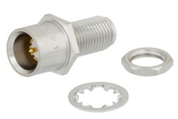 PE91321 - Bulkhead Mount Push-On SMA Male to SMA Female Adapter