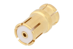 PE91364 - Push-On SMP Female to MMBX Plug Snap-On Adapter, With Male Center Contact