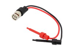 PE9905 - 75 Ohm BNC Male to Safety Hook Adapter Breakout With 6 Inch Length Using Red and Black Wires