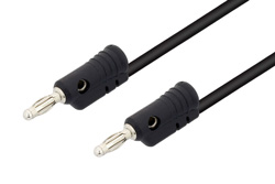 PE9930-18-B - Banana Plug to Banana Plug Cable 18 Inch Length Using Black Wire