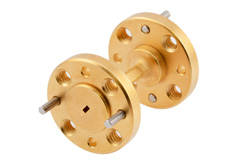 PEW06S000-1 - WR-6 Straight Waveguide Section 1 Inch Length, UG-387/U-Mod Round Cover Flange from 110 GHz to 170 GHz