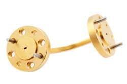 WR-5 Waveguide H-Bend with UG-383/U-Mod Flange Operating from 140 GHz to 220 GHz