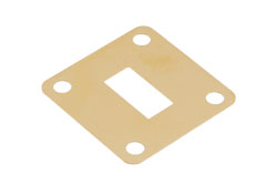 PEW62FS0.5 - WR-62 Waveguide Shim, Square UG-Cover Flange Configuration, Frequency Range: 11.9 GHz to 18 GHz, 0.5 mm Thick Brass Construction