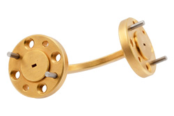 WR-6 Waveguide H-Bend with UG-383/U-Mod Flange Operating from 110 GHz to 170 GHz