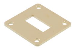 PEW90FS2 - WR-90 Waveguide Shim, Square UG-Cover Flange Configuration, Frequency Range: 8.2 GHz to 12.4 GHz, 2 mm Thick Brass Construction