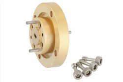 PEWAD5001 - WR-12 Waveguide Bulkhead Adapter UG-387/U Round Cover Flange, 60 GHz to 90 GHz