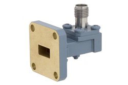 PEWCA1001 - WR-34 UG-1530/U Square Cover Flange to 2.92mm Female Waveguide to Coax Adapter Operating from 22 GHz to 33 GHz