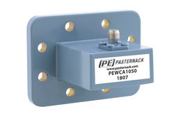 PEWCA1050 - WR-137 CPR-137G Grooved Flange to SMA Female Waveguide to Coax Adapter, 5.85 GHz to 8.2 GHz, C Band, Aluminum, Paint