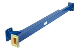 WR-137 10 dB Directional Waveguide Broadwall Coupler, CPR-137G Grooved Flange, E-Plane Coupled Port, 5.85 GHz to 8.2 GHz