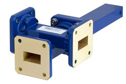 PEWCT1016 - WR-75 Waveguide 20 dB Crossguide Coupler, 3 Port Square Cover Flange, 10 GHz to 15 GHz, Bronze