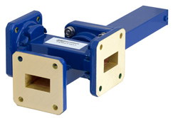PEWCT1017 - WR-75 Waveguide 30 dB Crossguide Coupler, 3 Port Square Cover Flange, 10 GHz to 15 GHz, Bronze