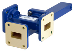 PEWCT1019 - WR-75 Waveguide 50 dB Crossguide Coupler, 3 Port Square Cover Flange, 10 GHz to 15 GHz, Bronze