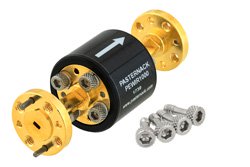 PEWIR1000 - WR-10 Waveguide Isolator from 75 GHz to 110 GHz, 25 dB min Isolation, UG-387/U-Mod Round Cover Flange