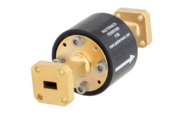 PEWIR1005 - WR-28 Waveguide Isolator from 26.5 GHz to 40 GHz, 25 dB min Isolation, UG-599/U Square Cover Flange